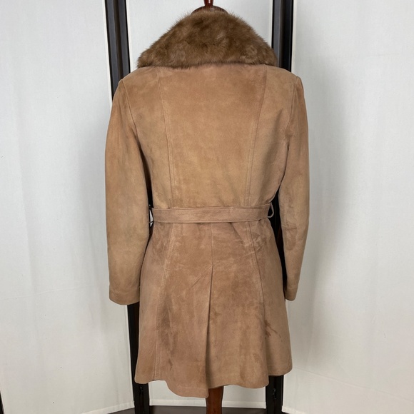 Vintage Suede Coat Fur Collar New England Sportswear Co. Size Unknown - Picture 3 of 14